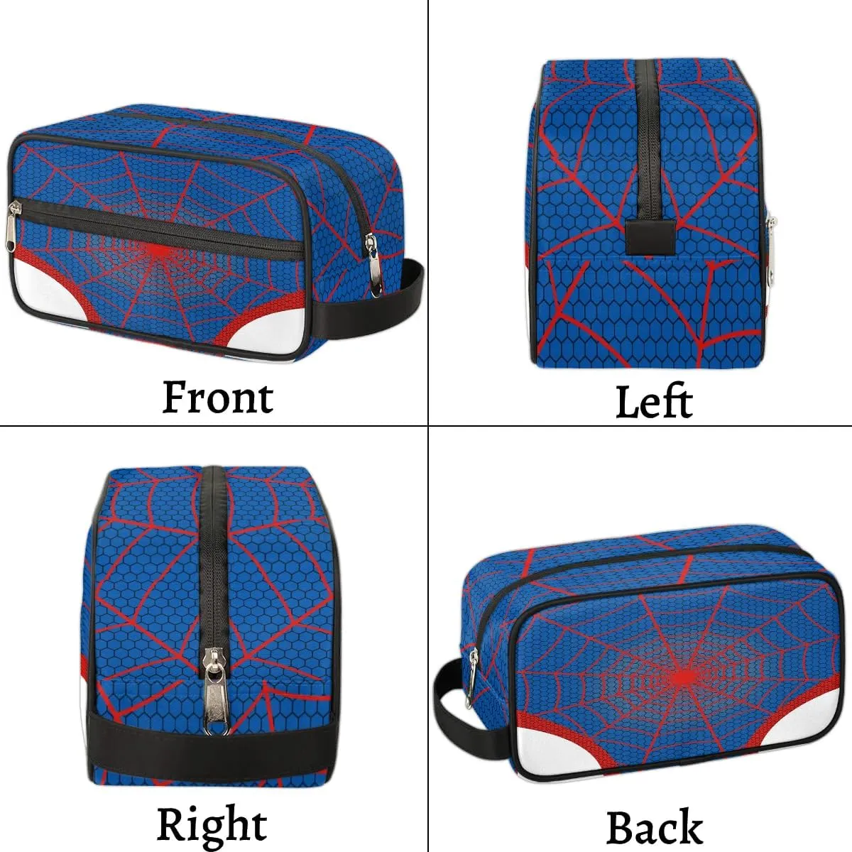 Kids Travel Toiletry Bag, Blue Spider Web Waterproof Hanging Dopp Kit for Teens Boys, Cool Switch Carrying Case Compatible with Nintendo Switch and New Switch OLED Console
