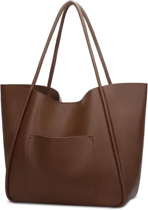 KKXIU Tote Bag for Women Vegan Leather Shoulder Purse Large Capacity Travel Bag