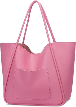 KKXIU Tote Bag for Women Vegan Leather Shoulder Purse Large Capacity Travel Bag