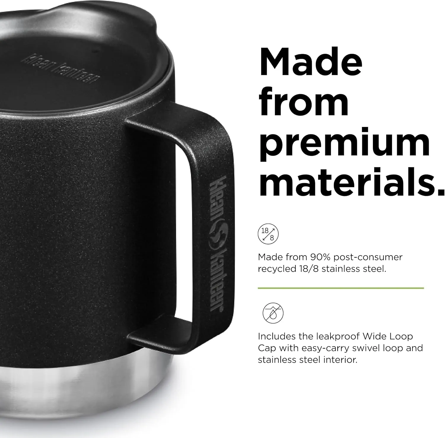 Klean Kanteen Camp Mug 12 Oz Black