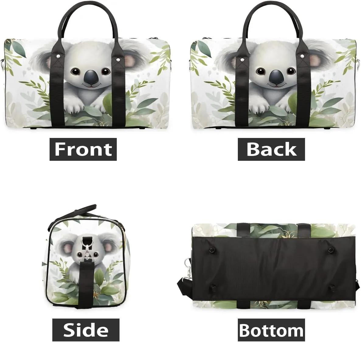 Koala Travel Duffel Bag for Women Men Waterproof Foldable Overnight Weekender Bag Large Capacity Sports Gym Bag