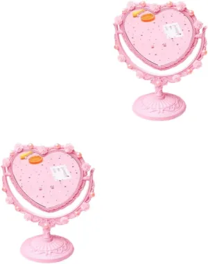 KOHARA Desk Pcs Glass Makeup Mirror Cosmetic face Mirrors 360° Rotation Cosmetic Mirror Desk Durable Mirror Tabletop Makeup Mirror Handle Vanity Mirror Double Sided Handle Mirror Mirror