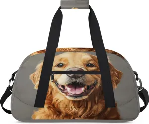 Labrador Dog Sports Duffle Gym Bags for Men or Women, Cute Lightweight Carry On Overnight Weekender Bag for Travel Workout