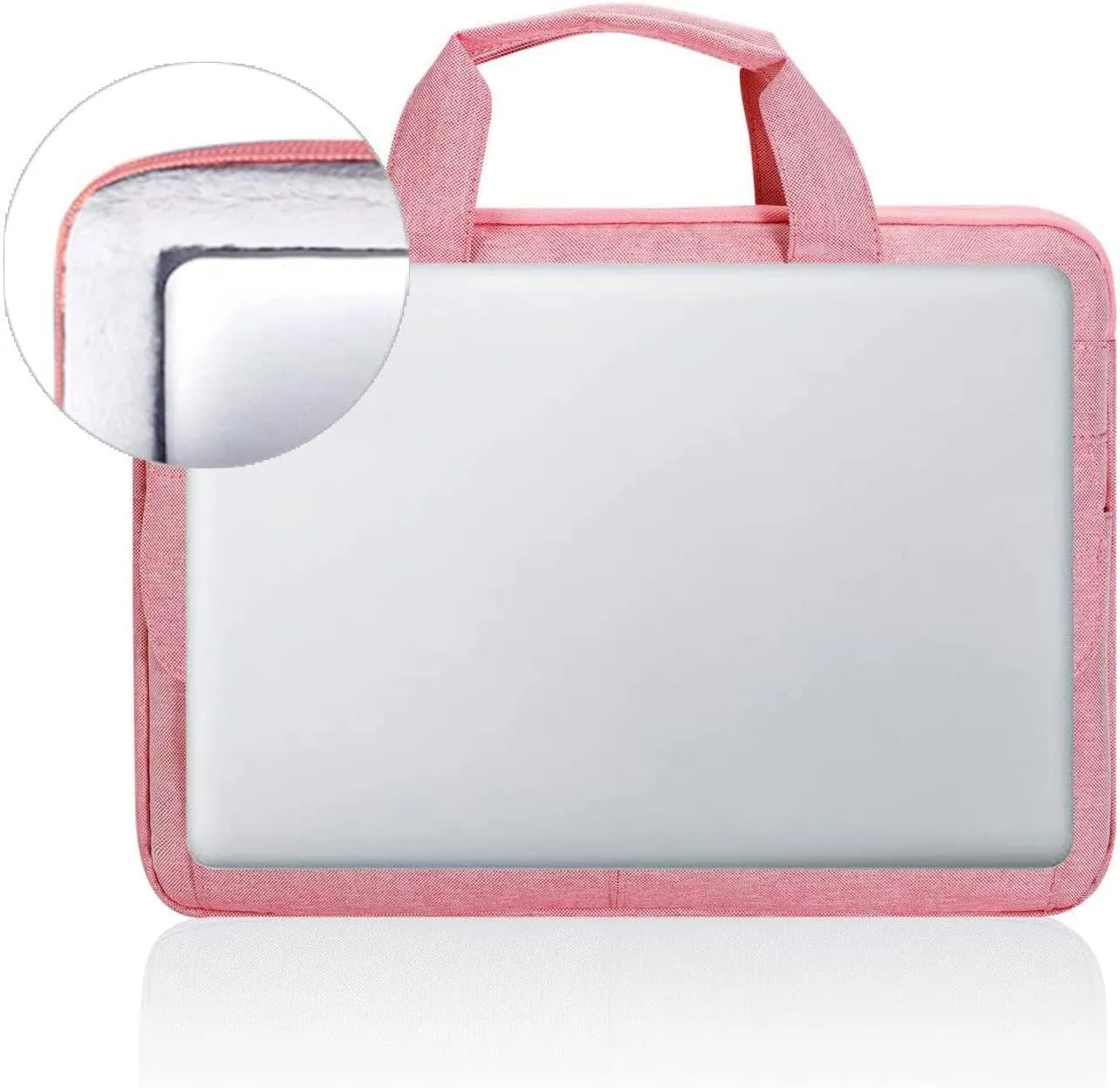 LANDICI Laptop Bag Carrying Case 13-14 inch with Shoulder Strap, Slim Waterproof Computer Sleeve Compatible with MacBook Air 13/13.3 M1 M2, MacBook Pro 13/14, Chromebook 14, Women, Pink