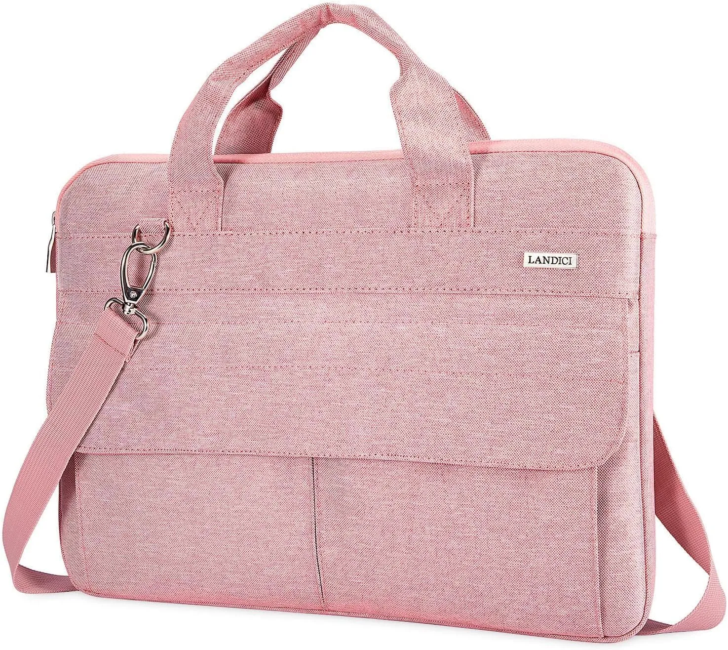 LANDICI Laptop Bag Carrying Case 13-14 inch with Shoulder Strap, Slim Waterproof Computer Sleeve Compatible with MacBook Air 13/13.3 M1 M2, MacBook Pro 13/14, Chromebook 14, Women, Pink