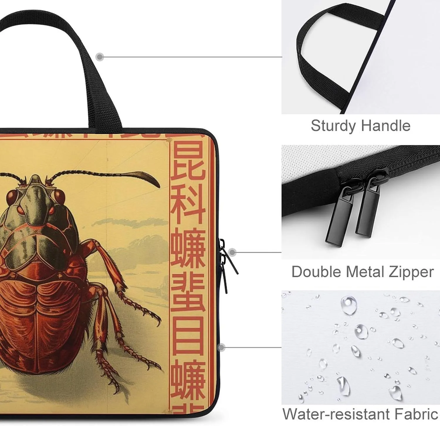 Laptop Shoulder Bag Laptop Bag Computer Bag Insect Cockroach Messenger Bag for Unisex