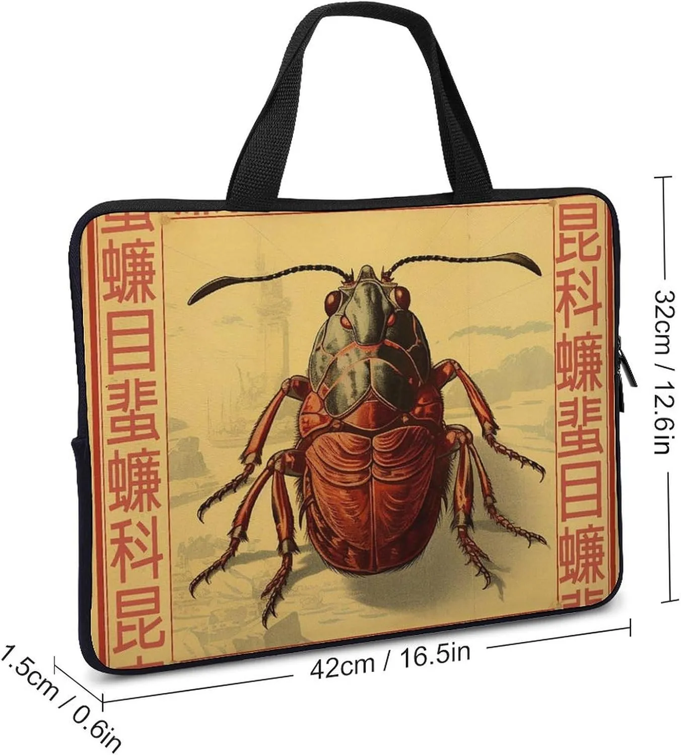 Laptop Shoulder Bag Laptop Bag Computer Bag Insect Cockroach Messenger Bag for Unisex