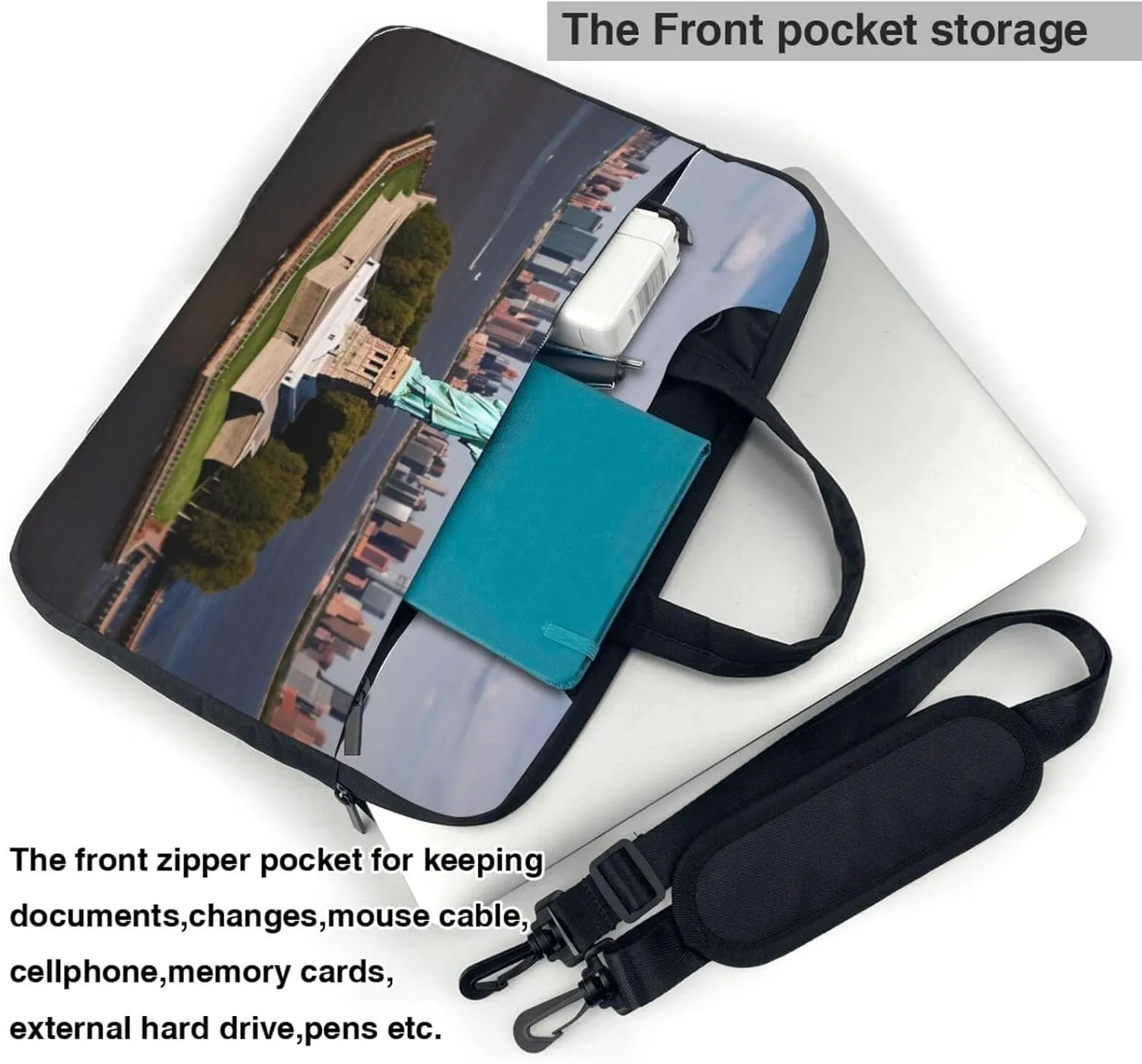 Laptop Shoulder Bag Laptop Bag Computer Bag Statue of Liberty in NYC Messenger Bag for Unisex