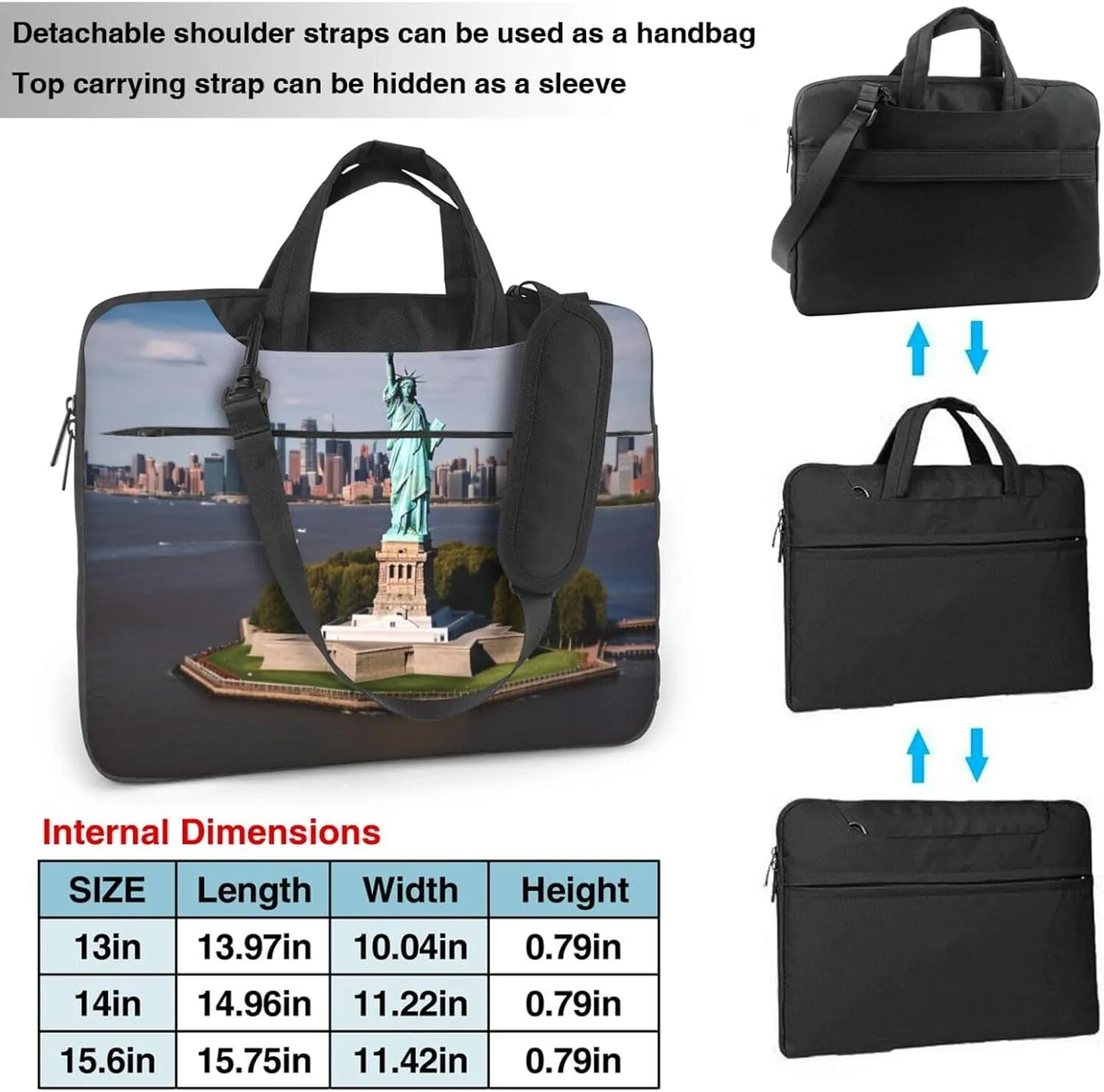 Laptop Shoulder Bag Laptop Bag Computer Bag Statue of Liberty in NYC Messenger Bag for Unisex