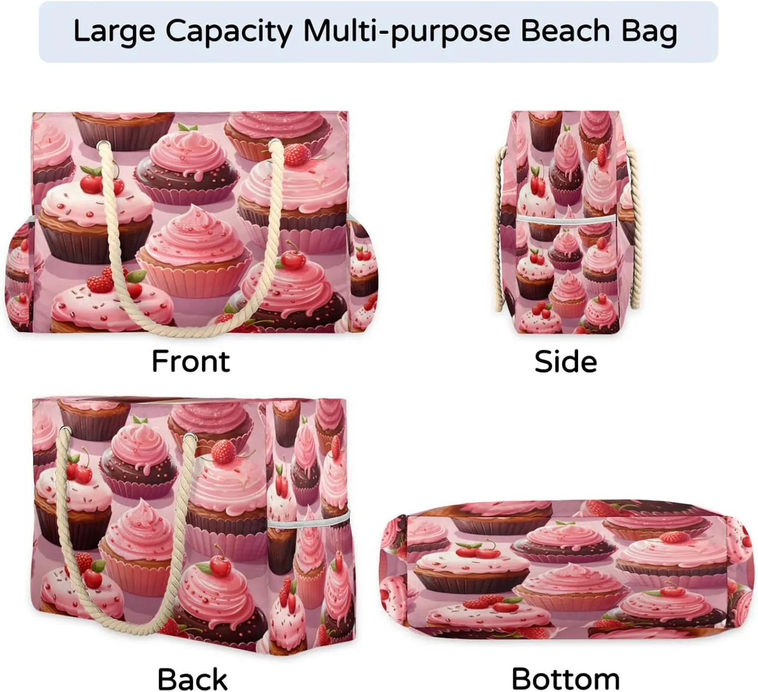 Large Beach Tote Bags for Women, Waterproof Beach Bag with Zipper, Swim Pool Tote Bags
