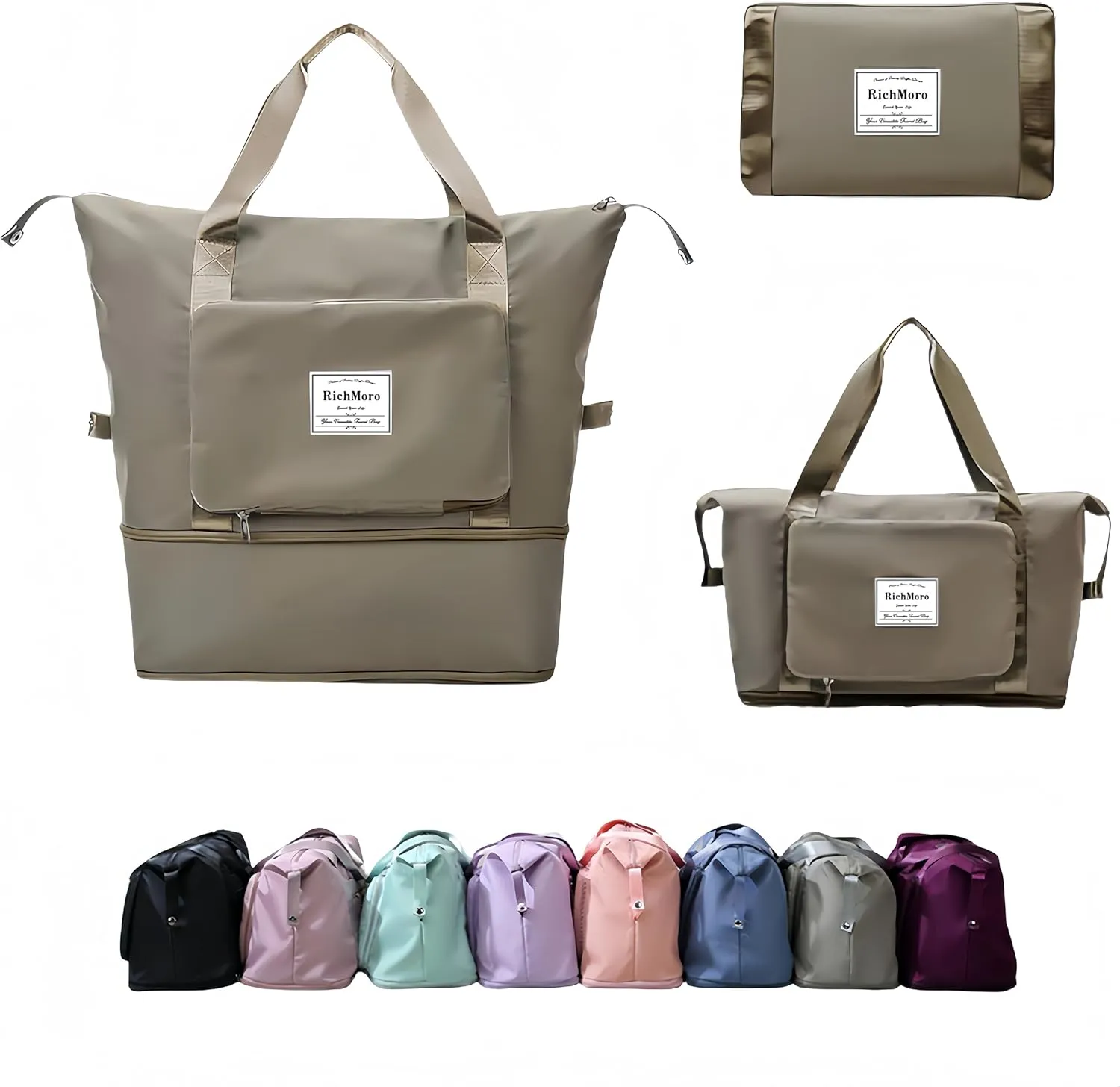 Large Capacity Foldable Travel Bag Expandable Collapsible Dry and Wet Separation Large Capacity Travel bag