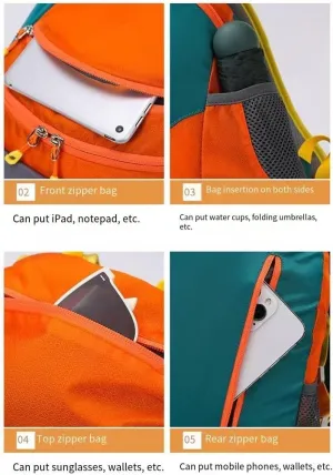 Large Capacity Waterproof Shoulder Bag for Couples - Ideal for Cycling, Hiking, and Travel(Light Blue)