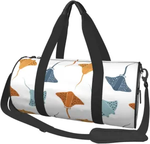 Large Duffle Bag for Travel - Stingrays Cartoon Cute Gym Bag for Women Men, Foldable Travel Bags for Women Men with Zippered Multiple Pockets