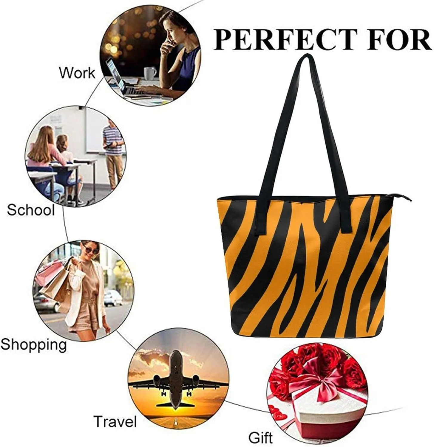 Large Leather Tote Bag Travel Work Daily Essentials Handbag For Women Men