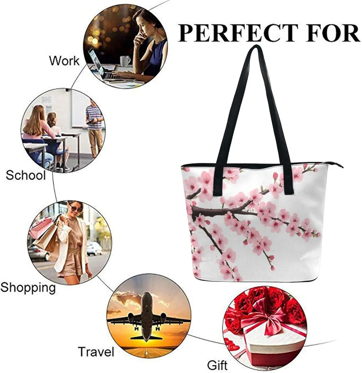Large Leather Tote Bag Travel Work Daily Essentials Handbag For Women Men