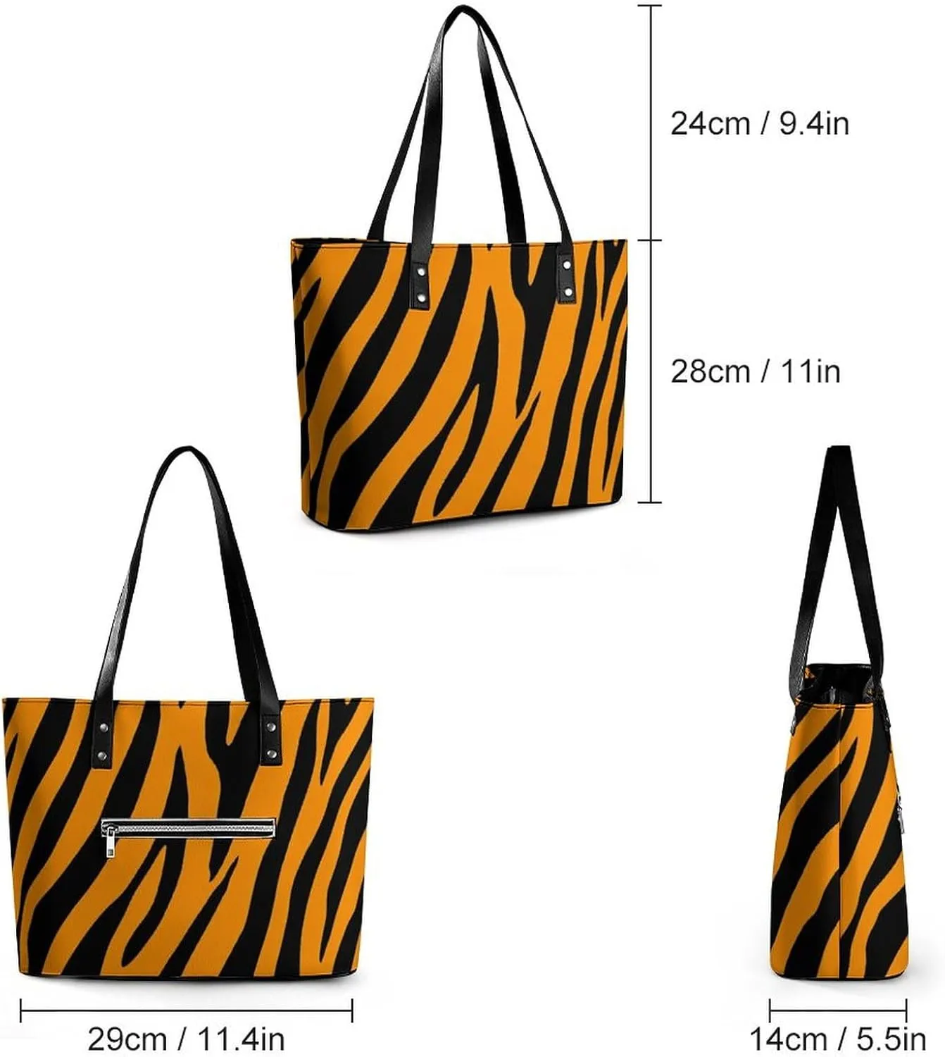 Large Leather Tote Bag Travel Work Daily Essentials Handbag For Women Men