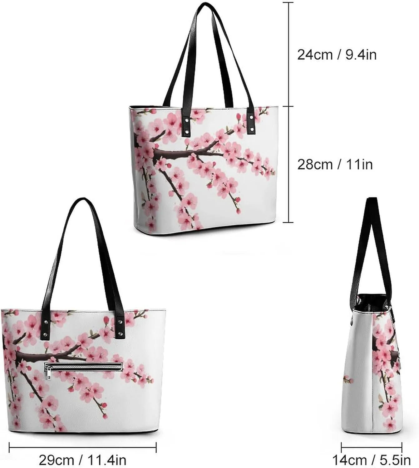 Large Leather Tote Bag Travel Work Daily Essentials Handbag For Women Men