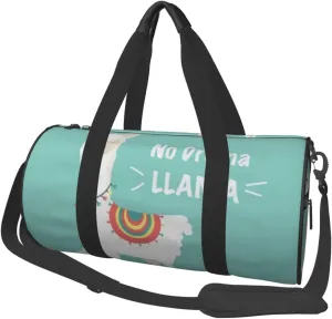 Large Weekender Overnight Bag Fashion Sports Gym Bag Cartoon No Drama Llama Travel Duffel Bag With Adjustable Shoulder Strap