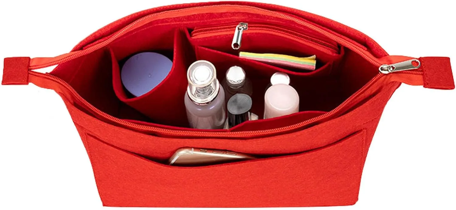 Lckaey Purse Insert Organizer for Neverfull mm Bag purse Organizer kit insert 1070Claret-M