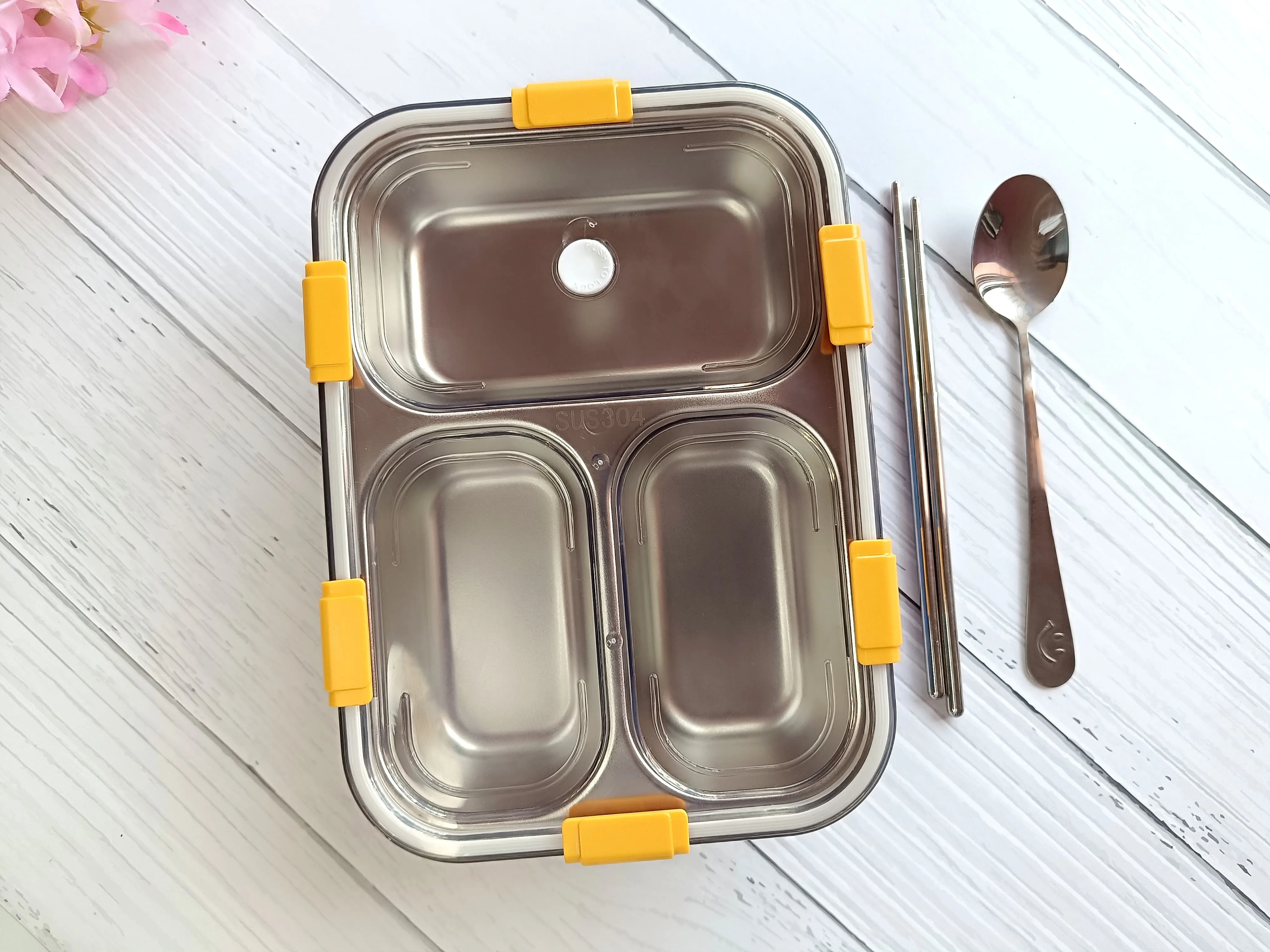 Leak Proof Stainless Steel Lunch Box with Personalised Name
