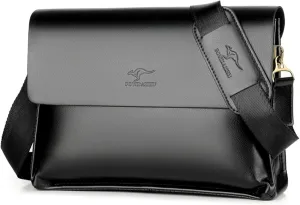 Leather Messenger Sling Crossbody Shoulder Bag for Men Travel Work Business Magnetic Buckle Adjustable straps