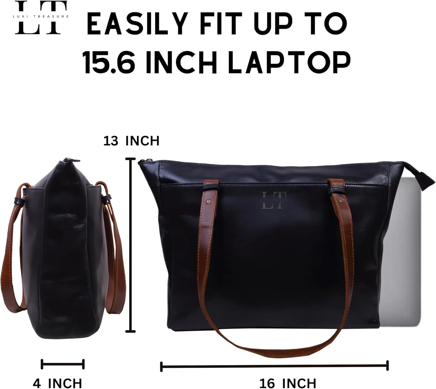Leather Tote bag | 16 INCH | Ladies Messenger bag | Ladies Handbag | Shoulder Bag Purse | Women Laptop bag
