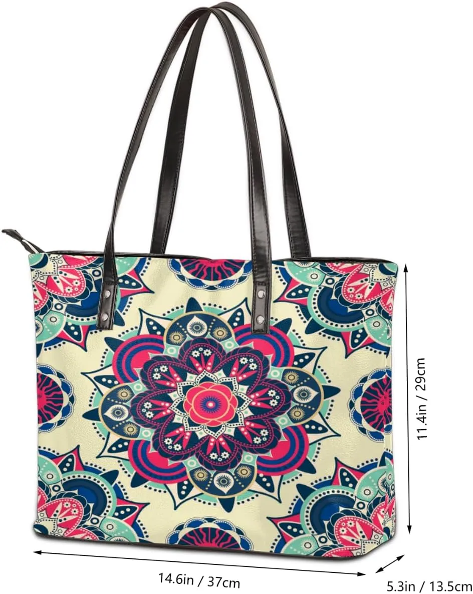 Leather Tote Bag for Women Fashion Shoulder Bag Purses and Handbags Large Capacity Satchel Bags for Work Travel
