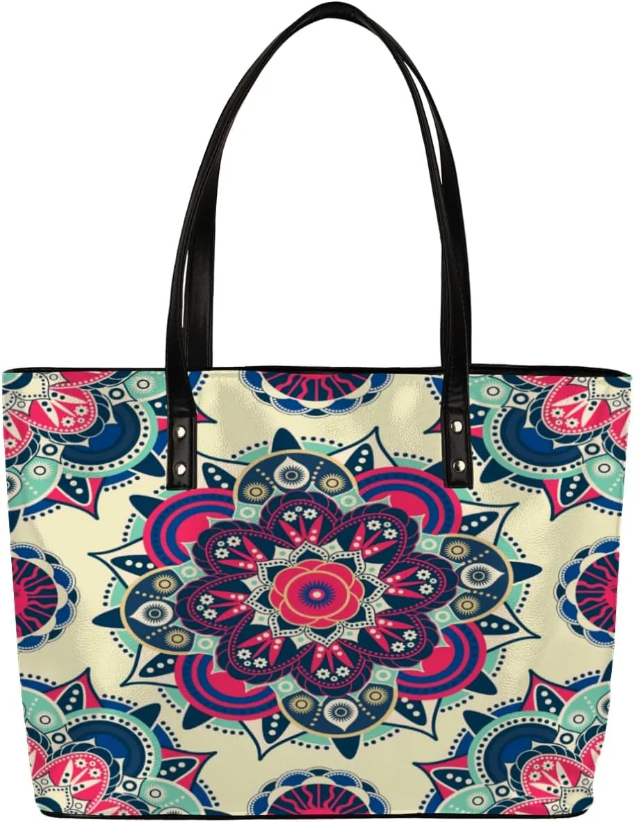Leather Tote Bag for Women Fashion Shoulder Bag Purses and Handbags Large Capacity Satchel Bags for Work Travel