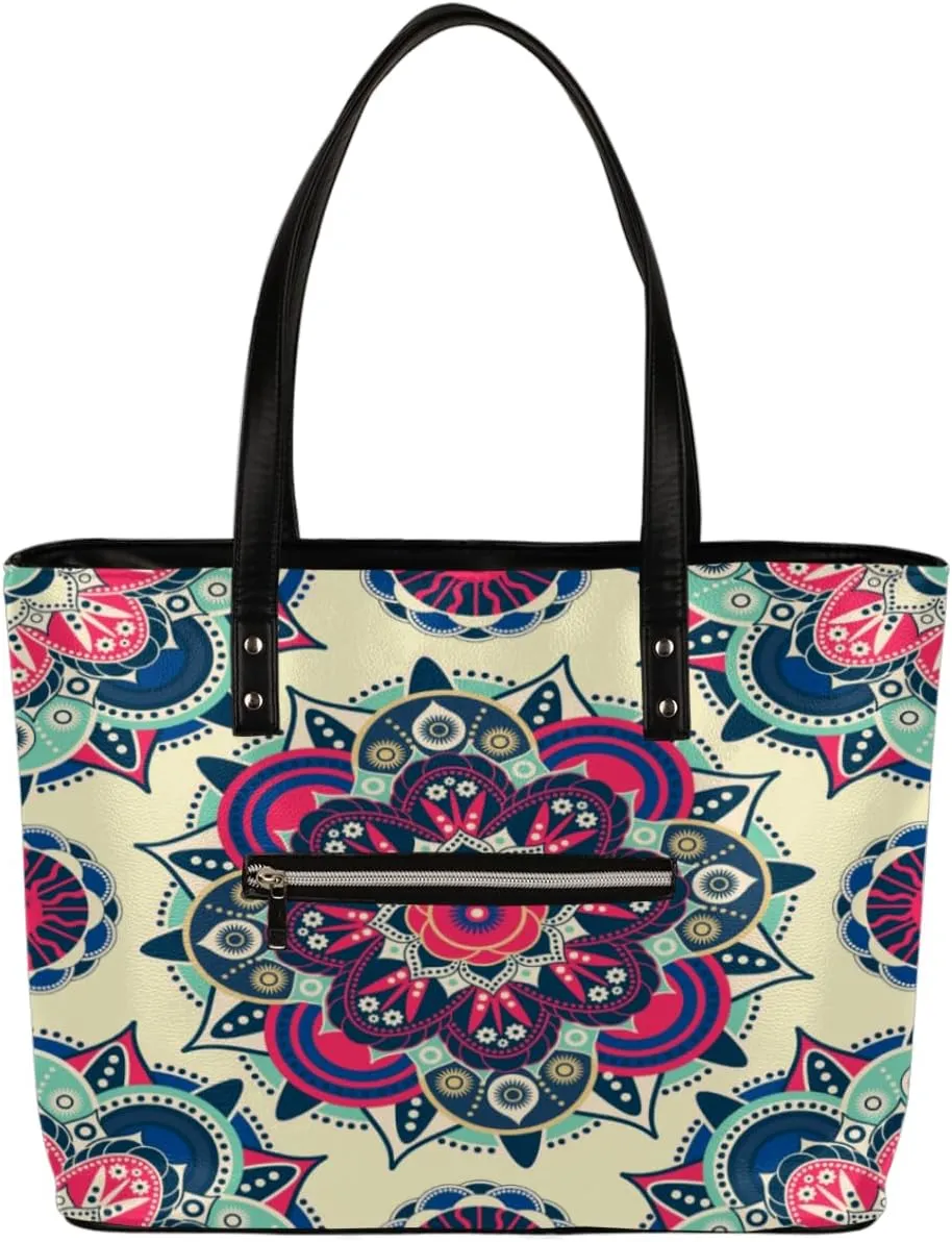 Leather Tote Bag for Women Fashion Shoulder Bag Purses and Handbags Large Capacity Satchel Bags for Work Travel