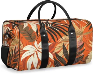 Leaves Plants Travel Duffle Bag for Women Men Gym Duffel Foldable Bag Waterproof Weekender Tropical Leaf Duffle Tote