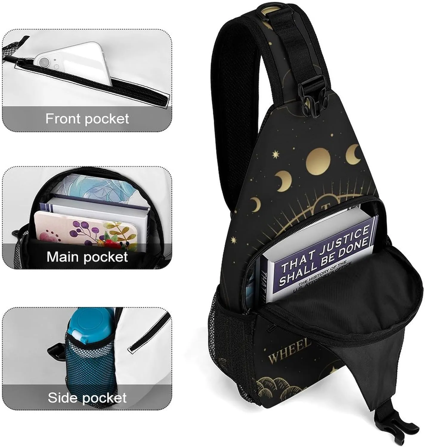 Leopard-print Sling Bag Crossbody Chest Bag Shoulder Bag For Travel Hiking Cycling Camping