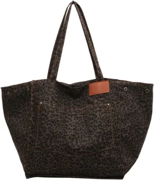 Leopard Print Tote Bags For Women Large-capacity Bag Single-shoulder Sag For Women Large Leopard Print Bag