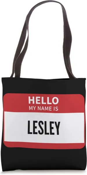 Lesley Name Tag, Hello My Name Is Lesley Tote Bag