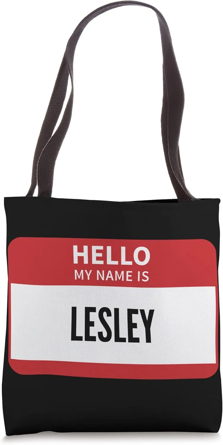 Lesley Name Tag, Hello My Name Is Lesley Tote Bag