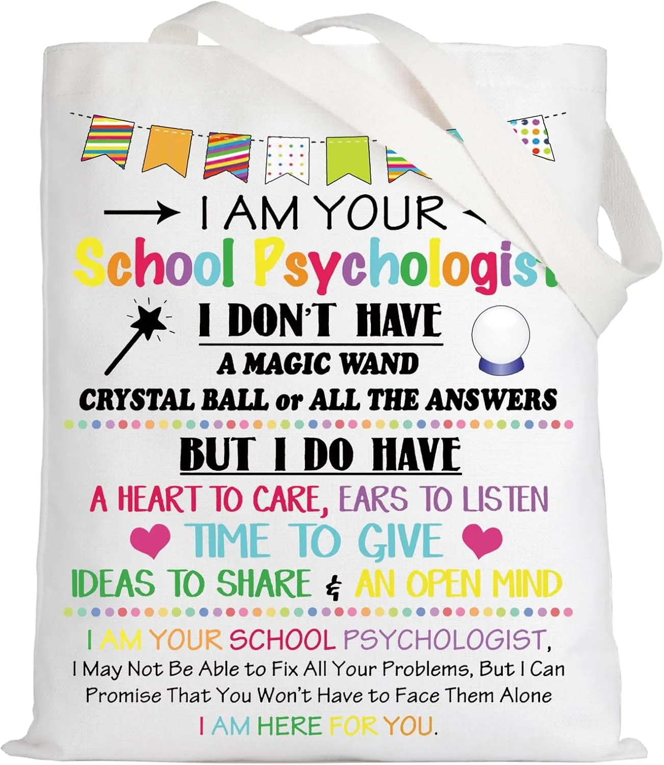 LEVLO Psychologist Canvas Tote Bag Mental Health Therapist Gifts Therapist Shoulder Bag
