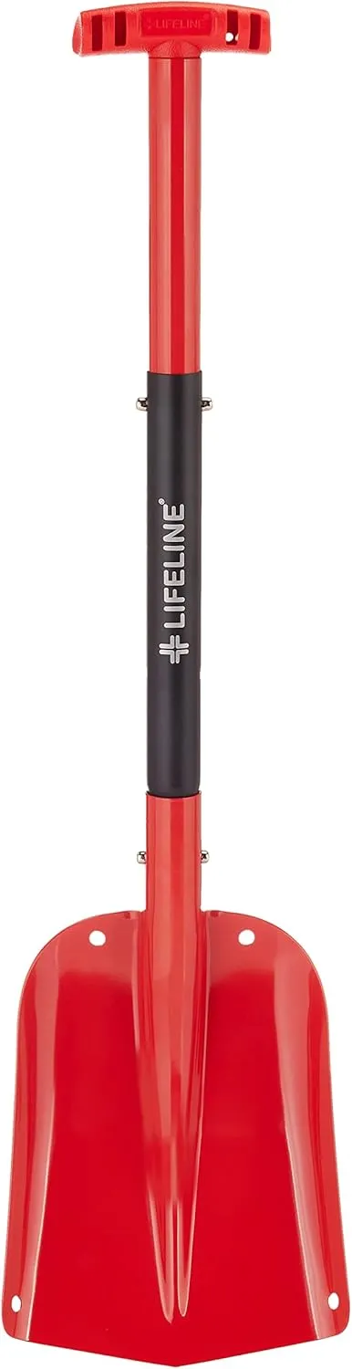 Lifeline Aluminum Sport Utility Shovel, 3 Piece Collapsible Design, Perfect Snow Shovel for Car, Camping and Other Outdoor Activities, Red
