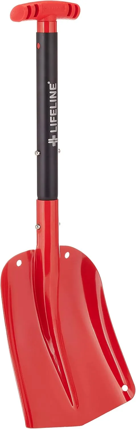 Lifeline Aluminum Sport Utility Shovel, 3 Piece Collapsible Design, Perfect Snow Shovel for Car, Camping and Other Outdoor Activities, Red