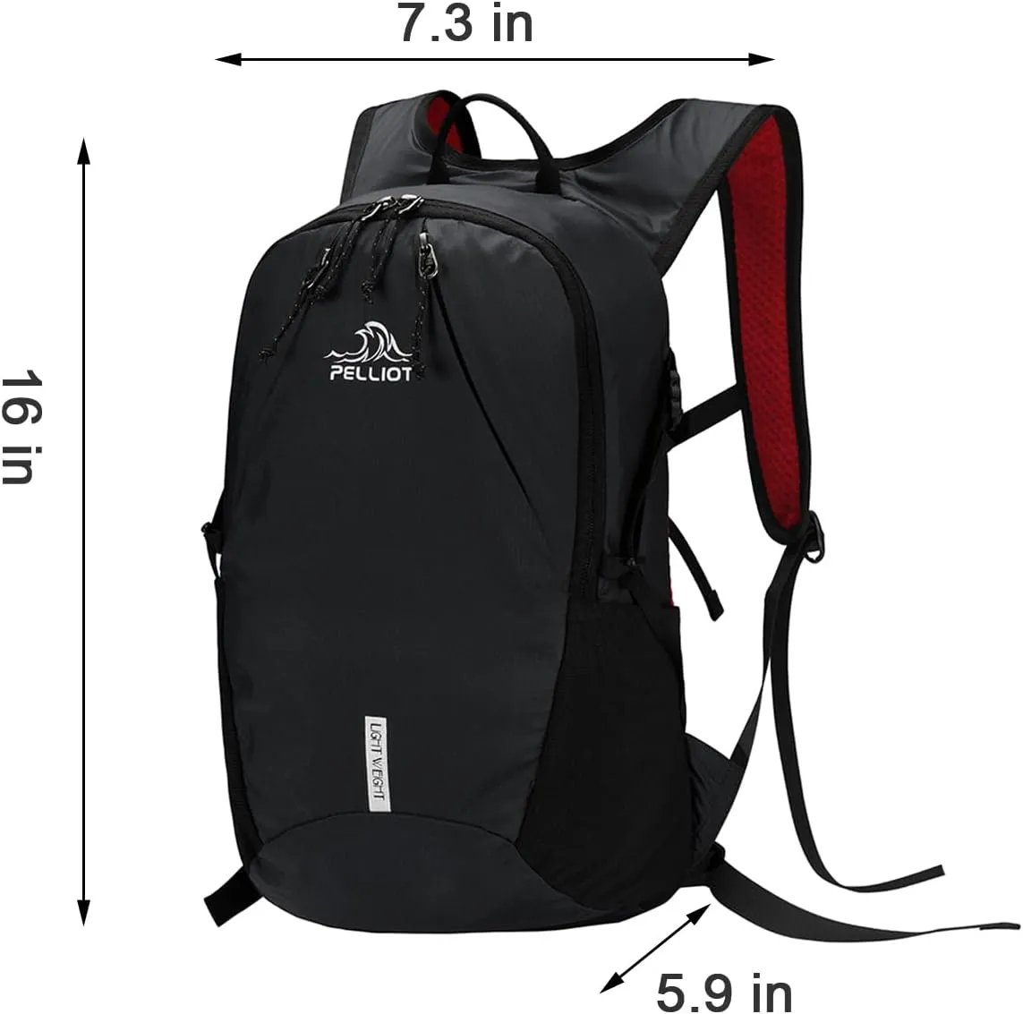 Lightweight sport Backpack for Hiking Daypack， Running，motorcycle, bike or scooter riders, a perfect commuter essential (Obsidian Black)