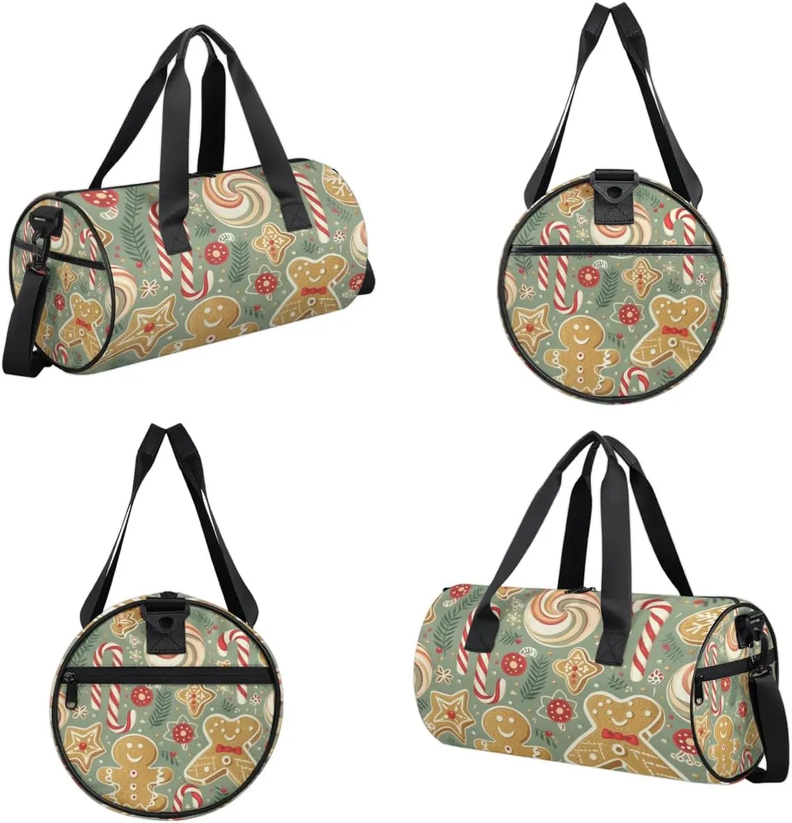 Lightweight Travel Duffle Bag Christmas Candy Cookie Gym Bag for Women Men Stylish Small Duffle Bag for Fitness Yoga Travel Overnight Sport