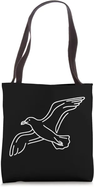 Line Art Bird & Ornithologist Herring Gull Tote Bag