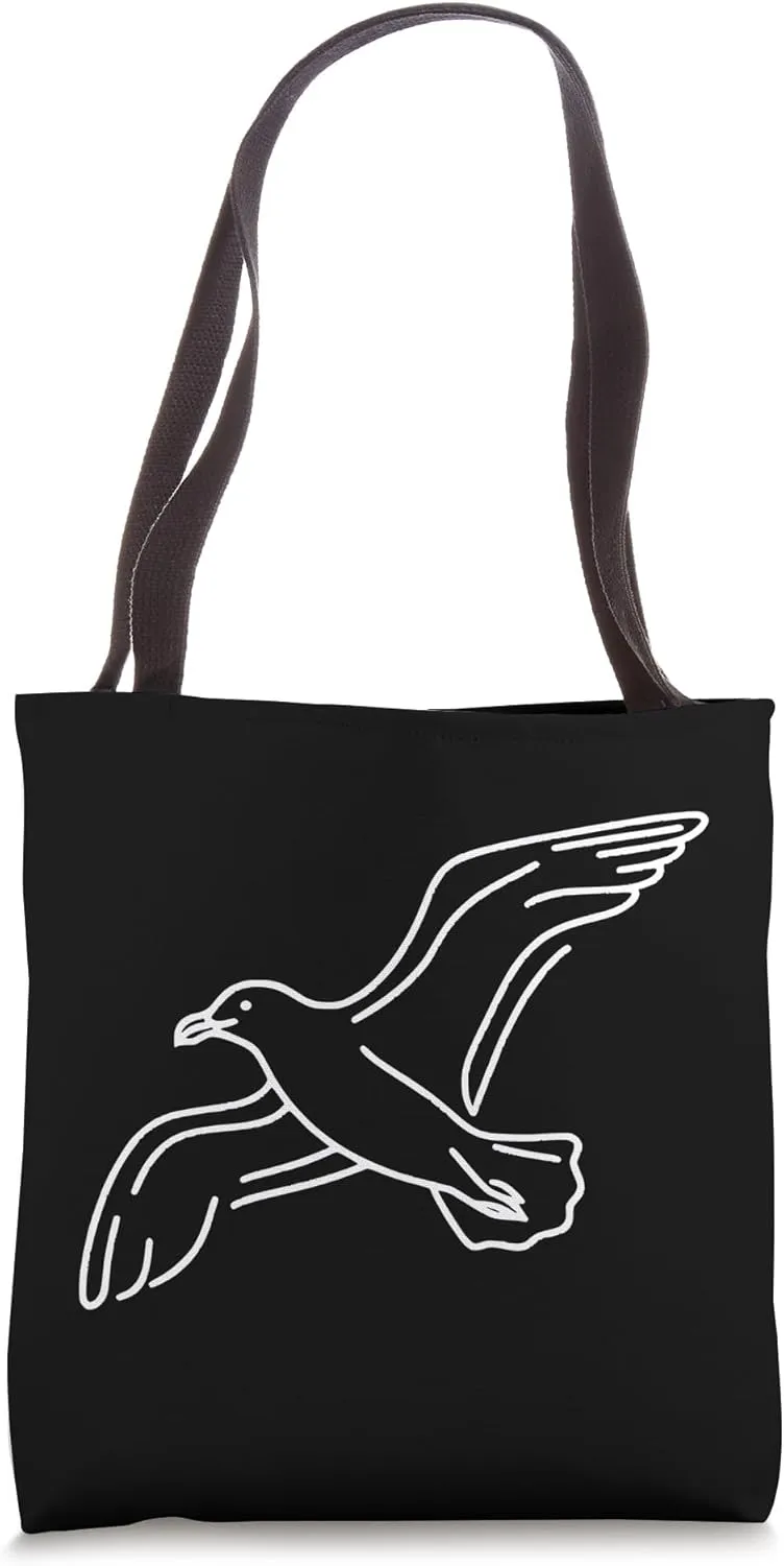 Line Art Bird & Ornithologist Herring Gull Tote Bag