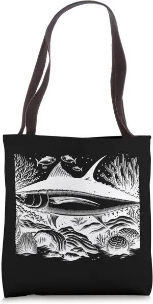 Line Art Fish Aquarist & Ichthyologist Southern Bluefin Tun Tote Bag