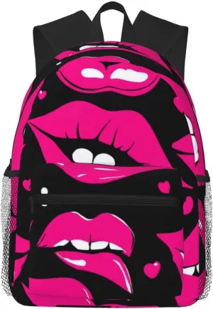 Lips print Lightweight duffel bag, travel hiking daypack, comfortable backpack, sports bag