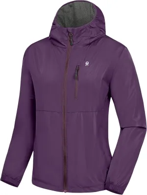 Little Donkey Andy Womens Windbreaker Jacket with Hood, Water Repellent Light Jacket for Women Wrinkle Reduction