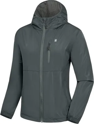 Little Donkey Andy Womens Windbreaker Jacket with Hood, Water Repellent Light Jacket for Women Wrinkle Reduction