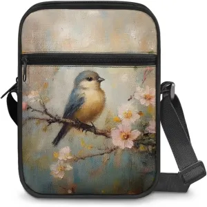 Little Messenger Bag Women's Lightweight Adjustable Strap Crossbody Purse with Zipper Pockets