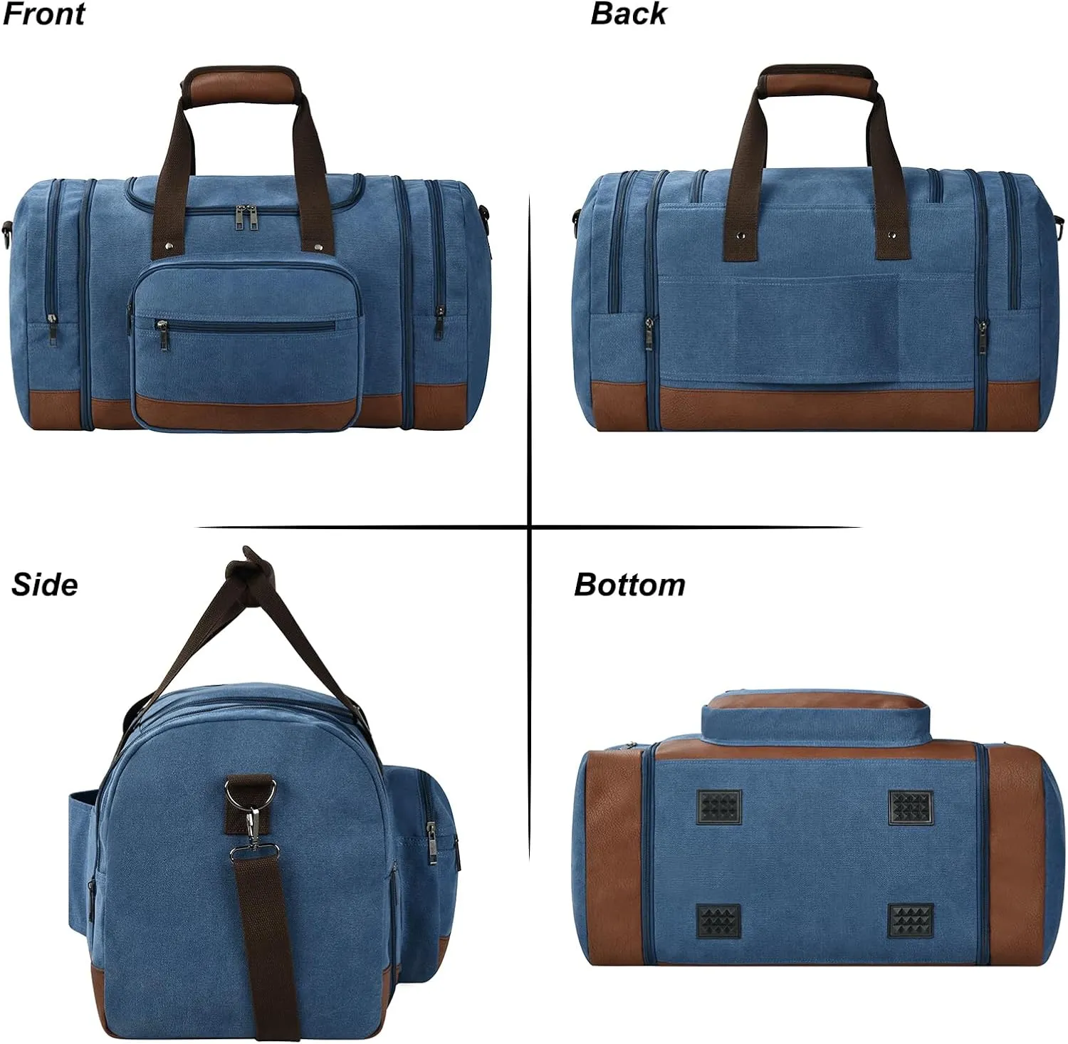 Litvyak Duffle Bag for Travel, Canvas Travel Duffel Bags Overnight Weekend Gym Carry On Luggage Bag for Men & Women(Blue)