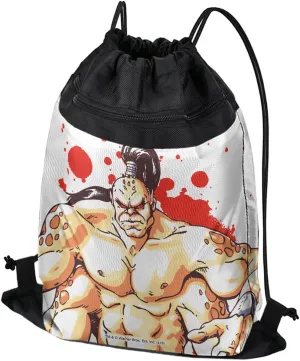 LOGOVISION Mortal Kombat Klassic Goro Character Drawstring Backpack Sports Bag Sackpack 17" x 13", Perfect for Gym, Yoga or Practice
