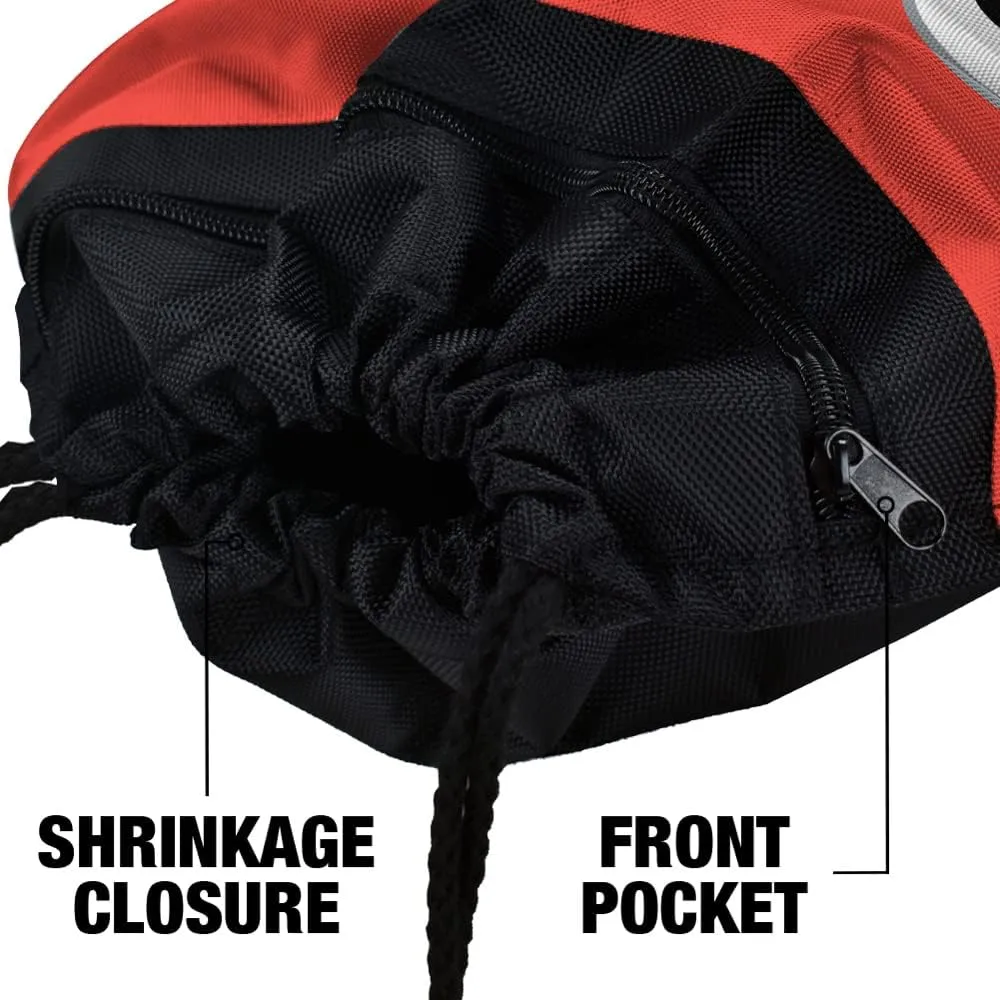 LOGOVISION Sesame Street Elmo Face Drawstring Backpack Sports Bag Sackpack 17" x 13", Perfect for Gym, Yoga or Practice