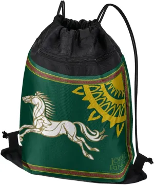 LOGOVISION The Lord of the Rings Rohan Banner-Drawstring Backpack Sports Bag Sackpack 17" x 13", Perfect for Gym, Yoga or Practice